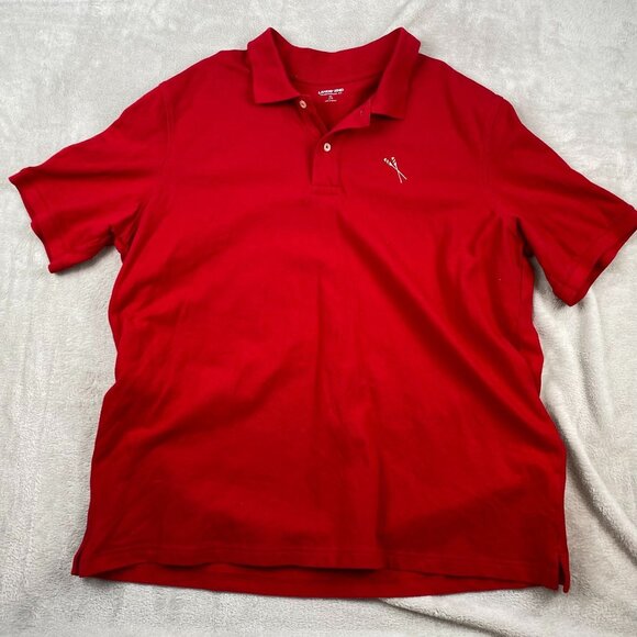 Land's End Mens Polo Shirt XL Red Vintage Short Sleeve TRaditional Fit Casual - Picture 9 of 10